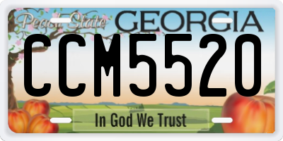 GA license plate CCM5520