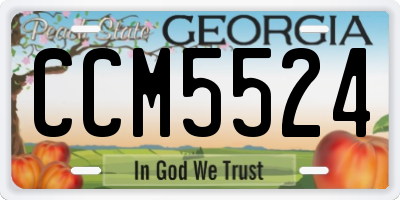 GA license plate CCM5524