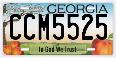 GA license plate CCM5525