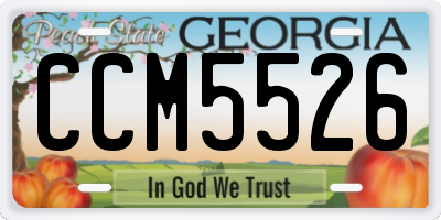GA license plate CCM5526