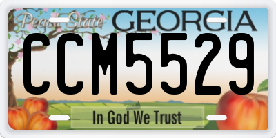 GA license plate CCM5529