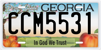 GA license plate CCM5531