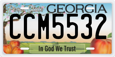 GA license plate CCM5532