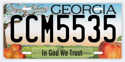 GA license plate CCM5535