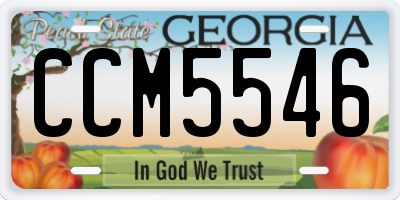 GA license plate CCM5546