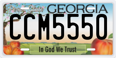 GA license plate CCM5550