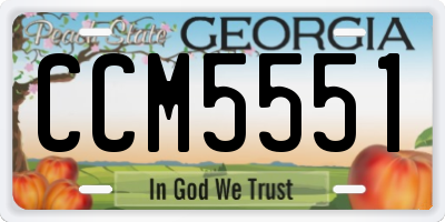 GA license plate CCM5551