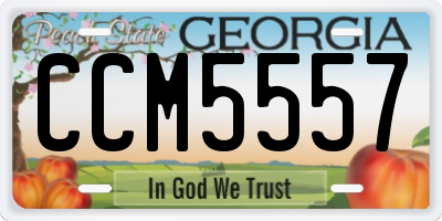 GA license plate CCM5557