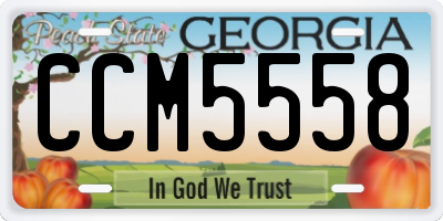 GA license plate CCM5558