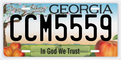 GA license plate CCM5559