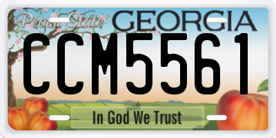 GA license plate CCM5561