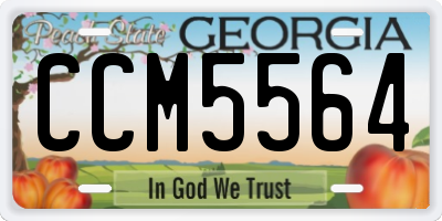 GA license plate CCM5564