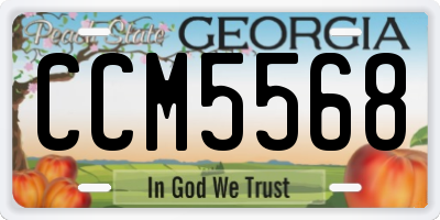 GA license plate CCM5568