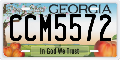 GA license plate CCM5572