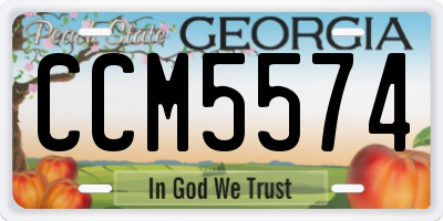 GA license plate CCM5574