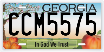 GA license plate CCM5575