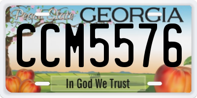 GA license plate CCM5576