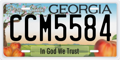 GA license plate CCM5584