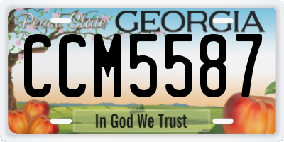GA license plate CCM5587