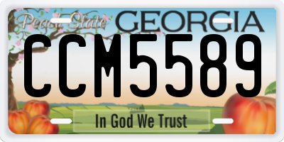 GA license plate CCM5589