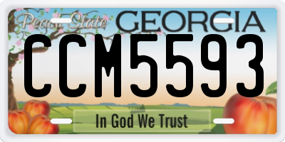 GA license plate CCM5593