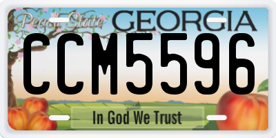 GA license plate CCM5596
