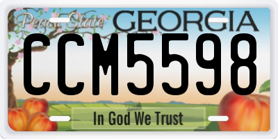 GA license plate CCM5598