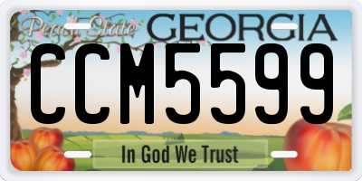 GA license plate CCM5599