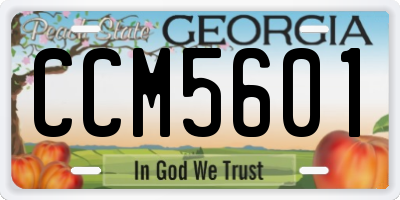 GA license plate CCM5601
