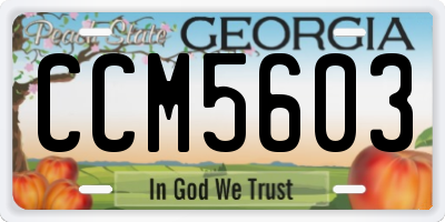 GA license plate CCM5603