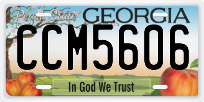 GA license plate CCM5606