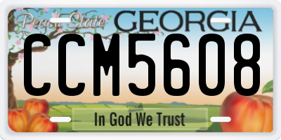 GA license plate CCM5608