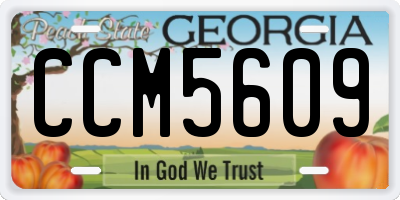GA license plate CCM5609
