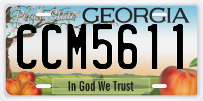GA license plate CCM5611