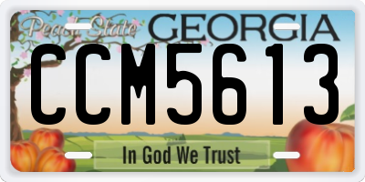 GA license plate CCM5613