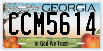 GA license plate CCM5614