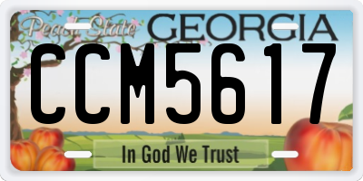 GA license plate CCM5617