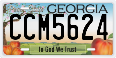 GA license plate CCM5624