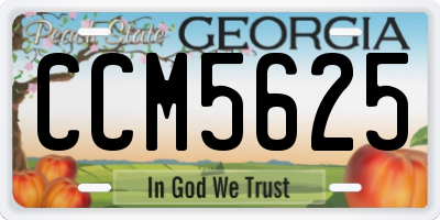 GA license plate CCM5625