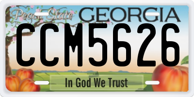 GA license plate CCM5626