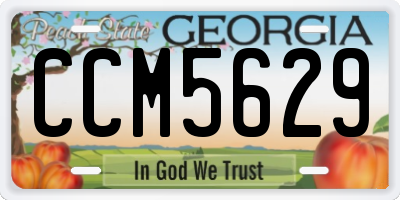 GA license plate CCM5629