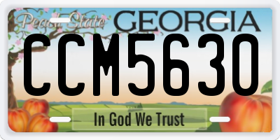 GA license plate CCM5630