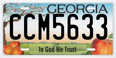 GA license plate CCM5633