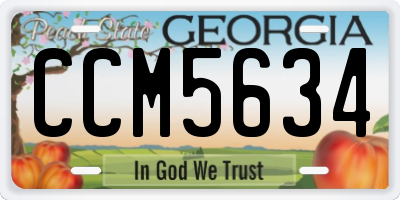 GA license plate CCM5634