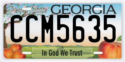 GA license plate CCM5635