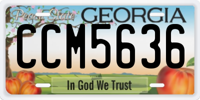 GA license plate CCM5636