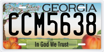 GA license plate CCM5638