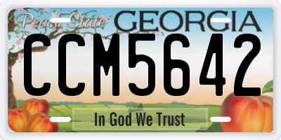 GA license plate CCM5642