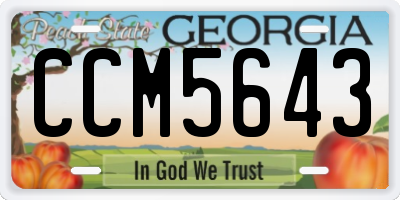 GA license plate CCM5643