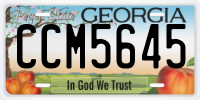 GA license plate CCM5645